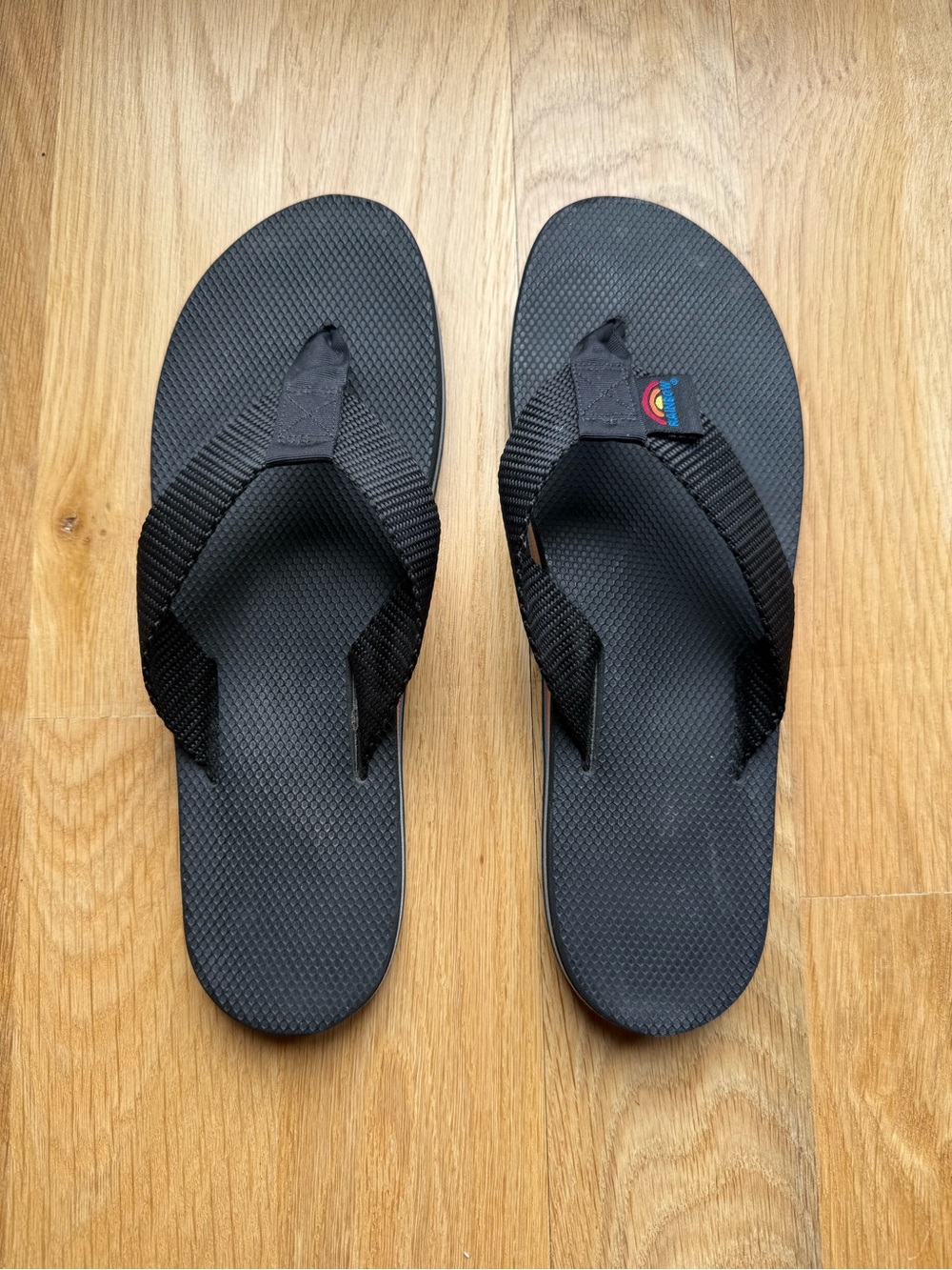Black Rainbow Flip Flop Sandals